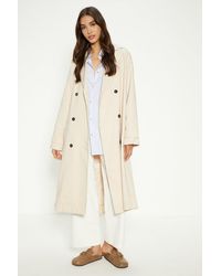 Oasis - Pleat Detail Belted Trench Coat - Lyst
