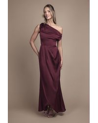 Coast - Fallen Shoulder Bow Detail Bridesmaid Maxi Dress - Lyst