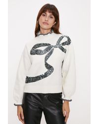 Oasis - Bow Sequin Jumper - Lyst