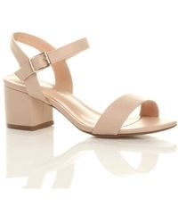 AJVANI - Mid Block Heel Strappy Sandals - Lyst
