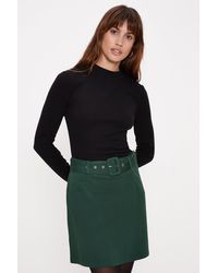 Oasis - Premium Ponte Belted Mini Skirt - Lyst