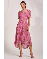 Jolie Moi - Printed Chiffon Glitter Maxi Dress - Lyst
