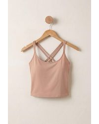 Enorsia - Cotton Stretch Cross Back Crop Cami Tops - Lyst