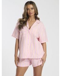 Loungeable - Woven Traditional Short Sleeved Short Set - Lyst