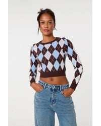 Pink Vanilla - Argyle Diamond Check Jumper - Lyst