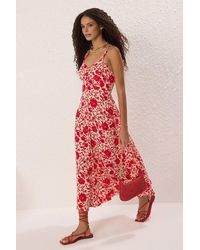 WOVCOR - Floral Printed Sleeveless Maxi Dress - Lyst