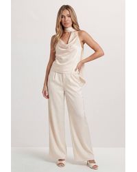 MissPap - Premium Satin Scarf Detail Top - Lyst