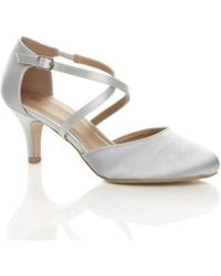 AJVANI - Mid Heel Crossed Straps Court Shoes - Lyst