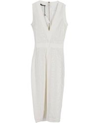 Balmain - Preloved Knitted Plunging Neckline Midi Dress - Lyst