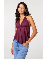Pink Vanilla - Bra Cup Halter Jersey Top - Lyst