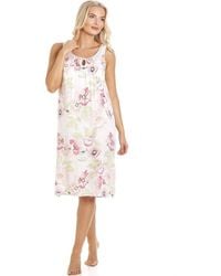 CAMILLE - Classic Sleeveless Poppy Print Chemise - Lyst