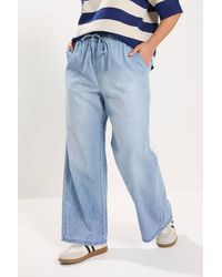Yours - Drawstring Wide Leg Jeans - Lyst
