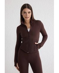 WOVCOR - Zip Up Thumbhole Sports Jacket W/ Ribbed Panel - Lyst