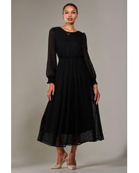 Jolie Moi - Long Sleeve Chiffon Midaxi Dress - Lyst