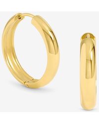 Jon Richard - Waterproof Plated Medium Flat Surface Hoop Earrings - Lyst