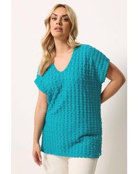 Yours - Bubble Textured T-Shirt - Lyst
