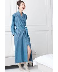 British Boxers - "Stornoway" Herringbone Brushed Cotton Dressing Gown - Lyst