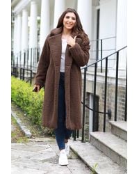 Double Second - Longline Fur Teddy Coat - Lyst