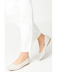 Oasis - Benedict Glitter Soft Square Tope Ballet Pumps - Lyst