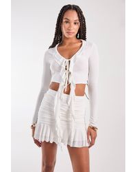 Pink Vanilla - Long Sleeve Slinky Ruffle Top - Lyst