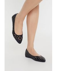 Oasis - Shimmer Cut Out Pointed Ballet Flats - Lyst