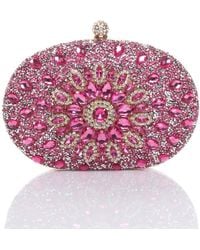 AJVANI - Diamante Embellished Oval Prom Clutch Bag - Lyst