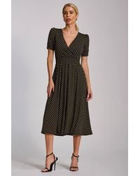 Jolie Moi - Short Sleeve Printed Jersey Midi Dress - Lyst