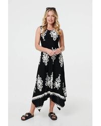 Izabel London - Ikat Print Sleeveless A-Line Midi Dress - Lyst