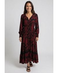 Izabel London - Printed Long Sleeve Relaxed Maxi Dress - Lyst