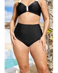 Yours - Super High Waisted Tummy Control Bikini Briefs - Lyst