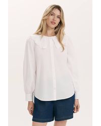 Finery London - Ansley Embroidered Collar Cotton Shirt - Lyst
