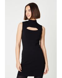 Oasis - Cut Out Detail Body Con Ribbed Dress - Lyst