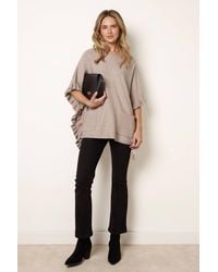 Blue Vanilla - Sleeveless Round Neck Poncho - Lyst