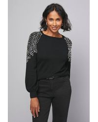 Wallis - Christmas Embellished Shoulder Knitted Jumper - Lyst