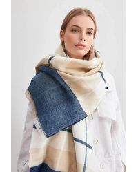 WOVCOR - Soft Woven Check Pattern Scarf - Lyst