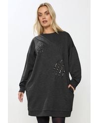 Yours - Leopard Slash Sweatshirt Dress - Lyst