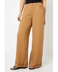 Oasis - Top Stitch High Waisted Wide Leg Trouser - Lyst