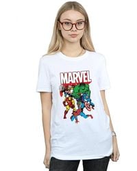 Marvel - Hero Group Cotton Boyfriend T-Shirt - Lyst