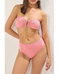 WOVCOR - Bandeau Bikini Set W/ Metal Bar Detail & Straps - Lyst