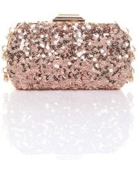 AJVANI - Sequin Hard Shell Pearl Evening Party Wedding Clutch Bag - Lyst
