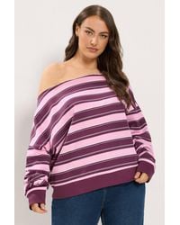 Yours - Stripe Shoulder Sweatshirt - Lyst