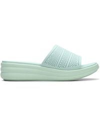 Clarks - Drift Twist Mint Flat Sandals, Sliders - Lyst