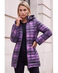 Roman - Check Print Quilted Puffer Coat - Lyst