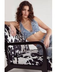 Nasty Gal - Bead Embellished Denim Bralet - Lyst
