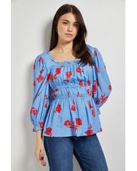 Dorothy Perkins - Floral Square Neck Blouson Sleeve Top - Lyst
