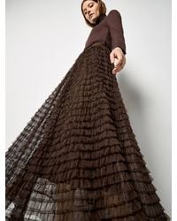 Apricot - Ruffle Tiered Tulle Maxi Skirt - Lyst