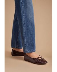 Dorothy Perkins - Faith: Jade Faux Leather Bow Detail Ballet Pumps - Lyst