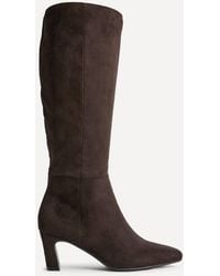 Linzi - Signature Faux Suede Heeled High Leg Boots - Lyst