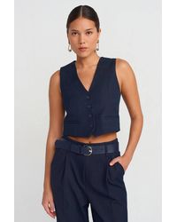 Dilvin - Fitted Cropped Waistcoat - Lyst