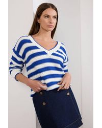Star by Julien MacDonald - Knitted Stripe V-Neckline Jumper - Lyst
